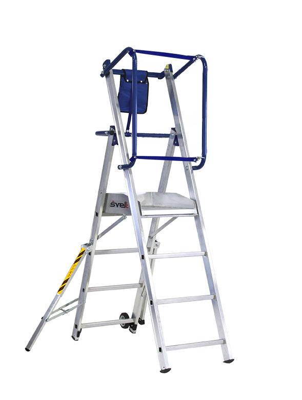 [SFLYL103] Échelle mobile SVELT Fly Light avec garde-corps de sécurité, de 3 à 7 marches (3 steps 0,72 m 21,0 kg)