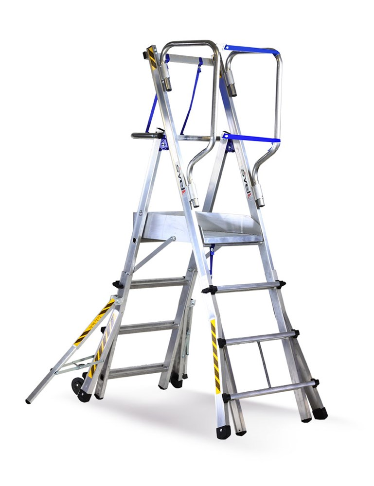[SFLYTL204+3] SVELT TeleFly Light S Telescopische Platformtrap met railingbescherming 1,00 tot 2,00 m (4+3 treden 1,00 / 1,52 m 20,5 kg)