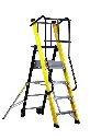 SVELT Fly Fibra Fibreglass Mobile Platform Ladder with railing protection 3 t/m 8 steps