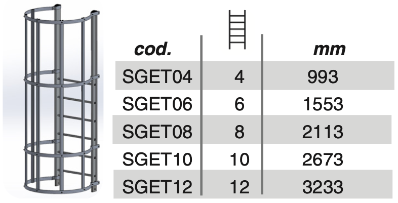 [SGET08EN] SGET08 - Standaard opstap SVELT (bovenste deel) 2113 mm
