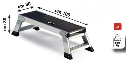 [SSALIG34EN] SVELT Up Down Aluminium Step Platform 30 to 93 cm (Platform height 30 cm (30x100x30 cm))